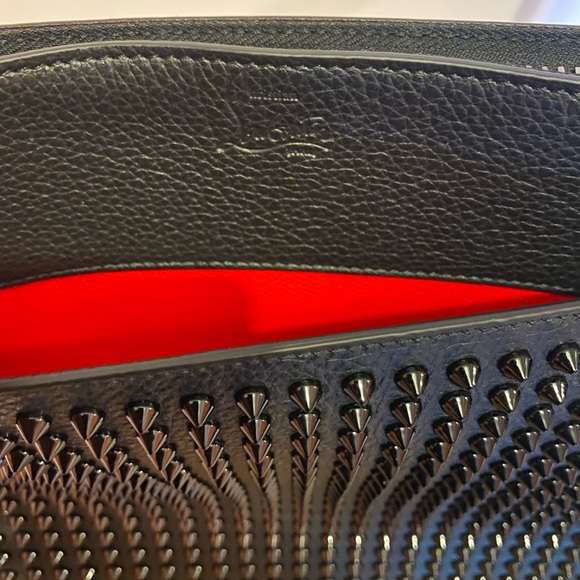 New Christian Louboutin SkyPouch Spike Clutch Pouch Bag Leather Black Bag - Picture 6 of 9